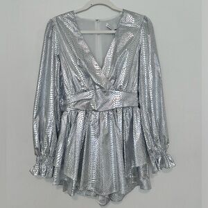 Nordstrom silver romper dress NWT (size XS)